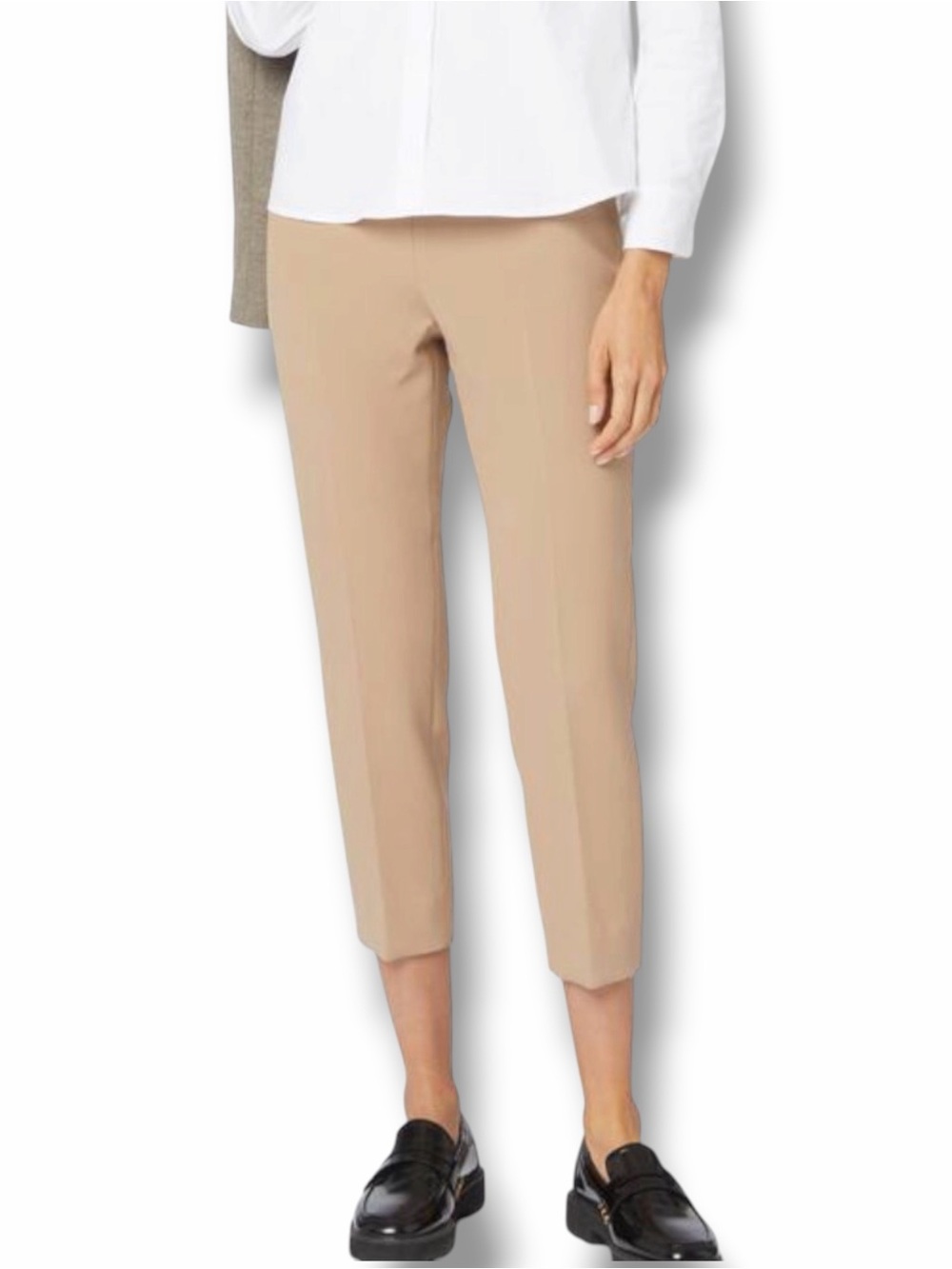 Peserico Viscose Cotton Cigarette Trousers in Camel Size 40 US 4